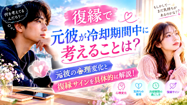 復縁で元彼が冷却期間中に考えることは？元彼の心理変化と復縁サインを具体的に解説！