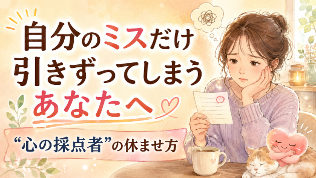 “人のミスは許せるのに、自分のミスだけ引きずる”あなたへ。心理学が教える“心の採点者”の休ませ方