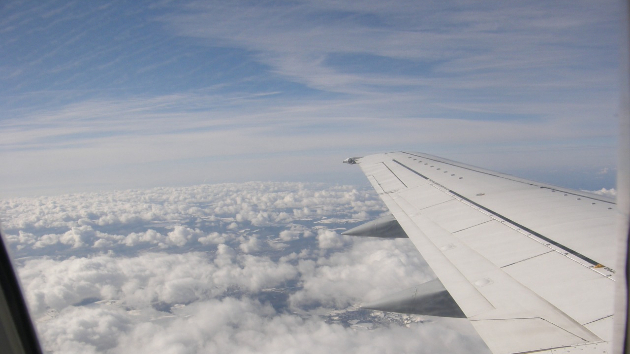 飛行機の空の上