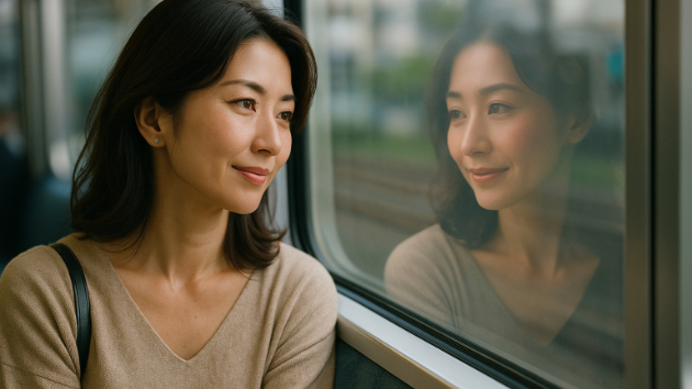電車の窓に映る自分が“恋する顔”に変わった瞬間