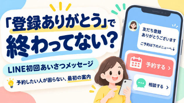「登録ありがとうございます」の、その後は？｜LINE初回メッセージで伝えたい予約の案内
