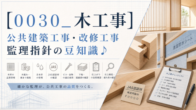 【００３０_木工事】公共建築工事・改修工事　監理指針の豆知識♪