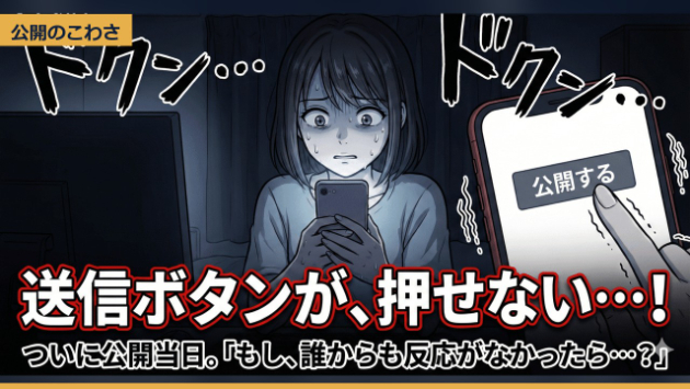 【マンガ】「送信ボタンが押せない…」いざ公開という瞬間に、私が足がすくんでしまった理由