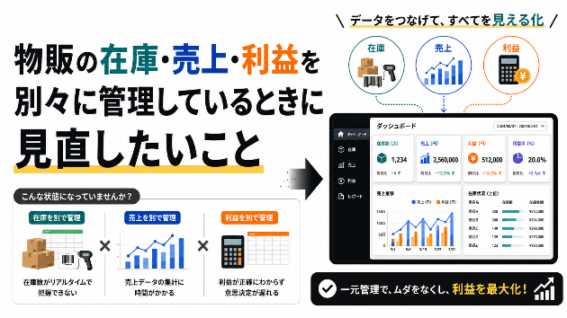 物販の在庫・売上・利益を別々に管理しているときに見直したいこと