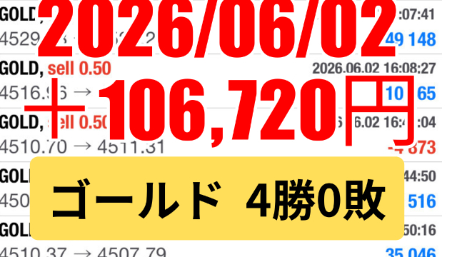 FXスキャル 毎日実戦トレード結果 2026/06/02 ゴールド