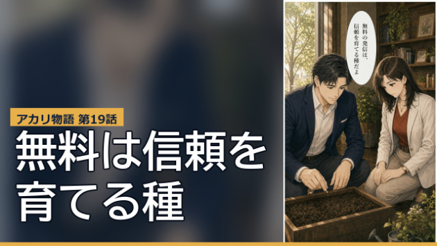 【新規事業マーケの教科書】アカリ物語 第19話｜無料は、信頼を育てる種