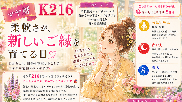 K２１６　柔軟さが、新しい可能性を広げる日！