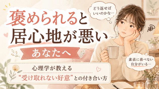 “褒められると居心地が悪い”あなたへ。心理学が教える“受け取れない好意”との付き合い方