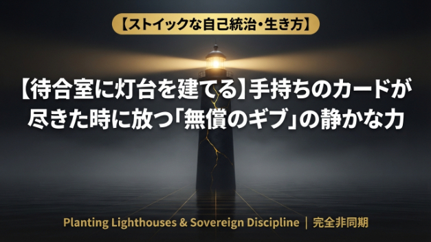 【待合室に灯台を建てる】手持ちのカードが尽きた時に放つ「無償のギブ」の静かな力｜環境に主権を奪われないストイックな自己統治プロトコル