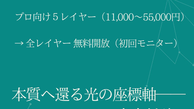 【期間中だけの特別解放】  プロ向け５レイヤー（11,000〜55,000円）  → 全レイヤー 無料開放（初回モニター）