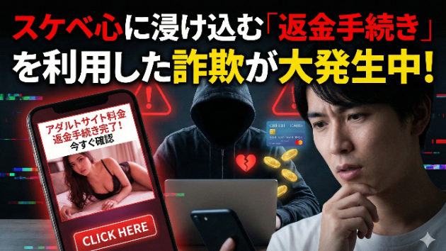 スケベ心に浸け込む「返金手続き」を利用した詐欺が大発生中！