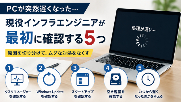 PCが突然遅くなったとき、現役インフラエンジニアが最初に確認する5つ