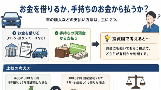 お金を借りるか、手持ちのお金から払うか