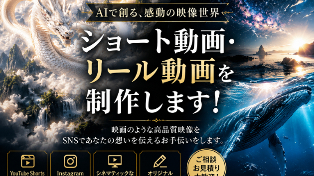 映画のようなショート動画・リール動画を制作します！
