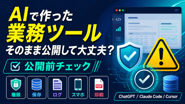 ChatGPT・Claude Code・Cursorで作った業務ツール、そのまま公開して大丈夫ですか？