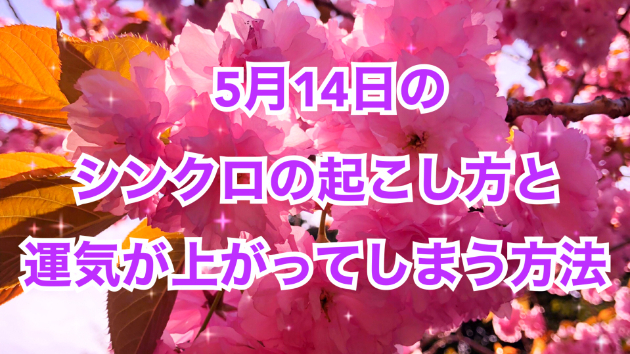 ５月１４日のシンクロの起こし方と運気が上がってしまう方法☆彡