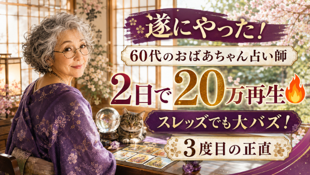 【またやった】60代のおばあちゃん占い師、2日で20万再生🔥短期間で20万再生はこれで3回目の奇跡