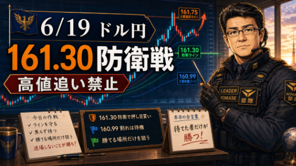 リベンジ買いは161.30防衛まで待て｜161.75高値追撃禁止のロンドン作戦伝令