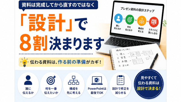 資料は完成してから直すのではなく、「設計」で8割決まります