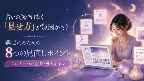 「占いを学んだのに、なぜか選ばれない…」その原因は、プロフィールとサービス設計にあるかもしれません