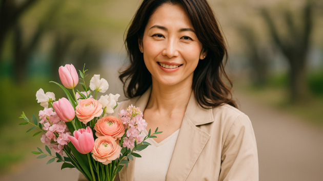 春の花束に込められた、恋愛メッセージ