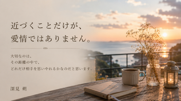 「近づくことだけが、愛情ではありません。」
