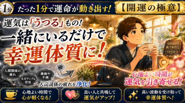 【開運の極意】運気は「感染」する！最強のパワースポットは「運の良い人」のそばにいること