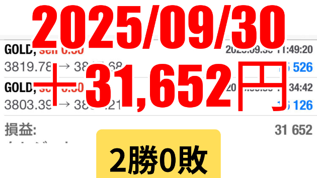 FXスキャルピング　トレード結果　2025/09/30