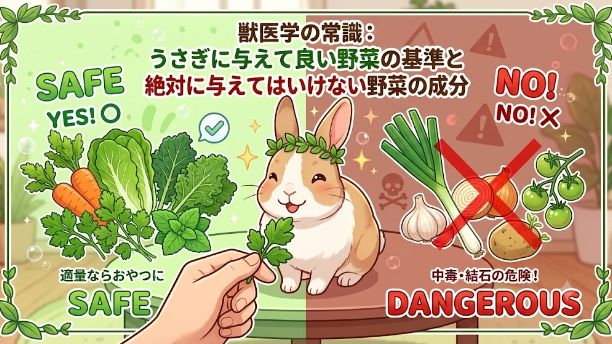 獣医学の常識！うさぎに与えて良い野菜の基準と、絶対に与えてはいけない野菜の成分