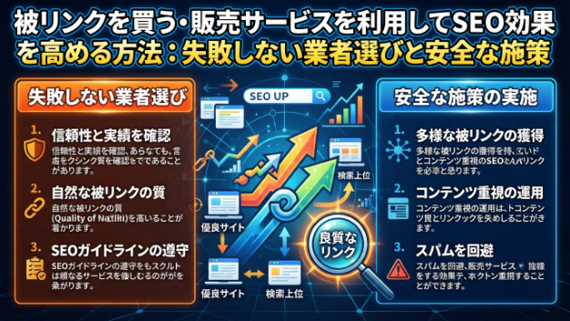 被リンクを買う・販売サービスを利用してSEO効果を高める方法：失敗しない業者選びと安全な施策