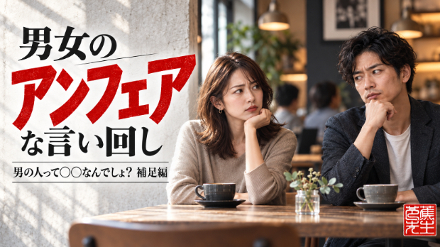 【男女のアンフェアな言い回し】  ～男の人って○○なんでしょ？ 補足編～