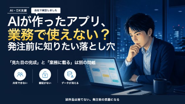 AIが作ったアプリ、業務で使えない？発注前に知りたい落とし穴