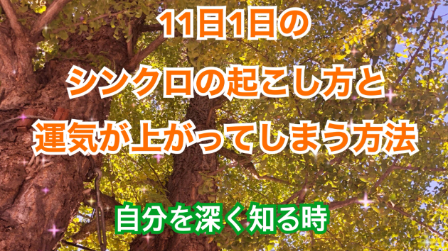 １１月１日のシンクロの起こし方と運気が上がってしまう方法☆彡