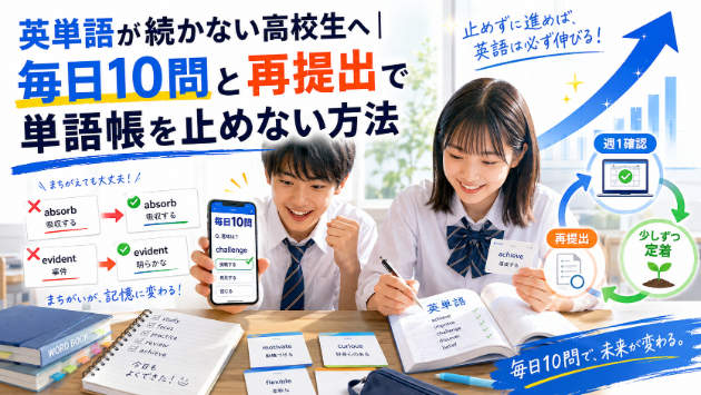 英単語が続かない高校生へ｜毎日10問と再提出で単語帳を止めない方法