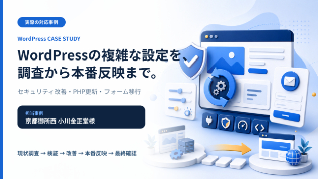 WordPressの複雑な設定を調査から本番反映まで担当した事例