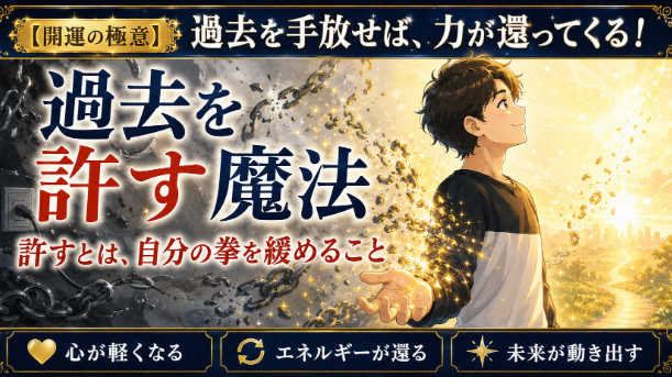 【開運の極意】未来へのエネルギーを取り戻す！「過去を許す」手放しの魔法