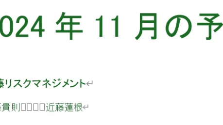 2024年11月の予測