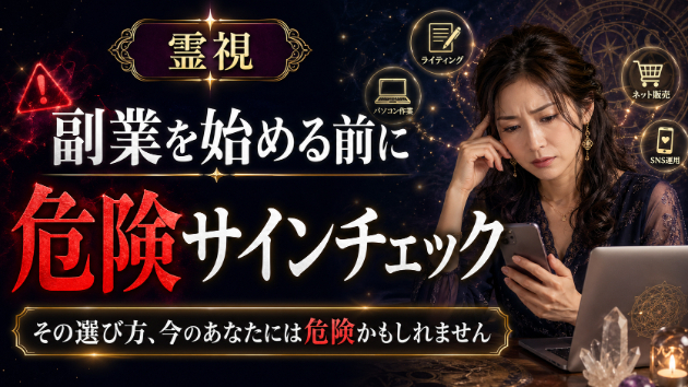 【霊視】その副業、今のあなたには危険かもしれません。始める前に見る危険サインチェック❤
