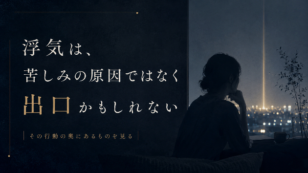浮気は、苦しみの原因ではなく出口かもしれない
