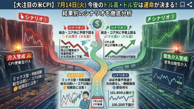 ​🚨【運命の分かれ道】今週の米CPI結果別シナリオ徹底解剖！🔥