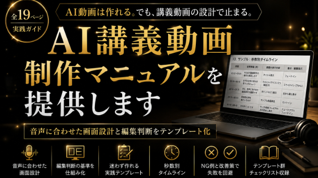 AI動画は作れる。でも講義動画になると手が止まる。