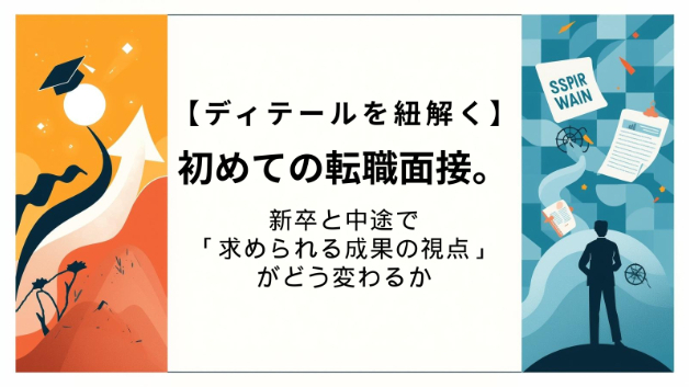 【ディテールを紐解く㉝】初めての転職面接。新卒と中途で「求められる成果の視点」がどう変わるか