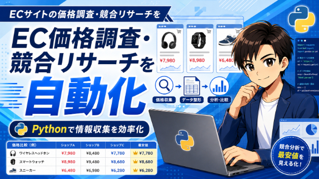 ECサイトの価格調査・競合リサーチを自動化するには？Pythonでできる情報収集