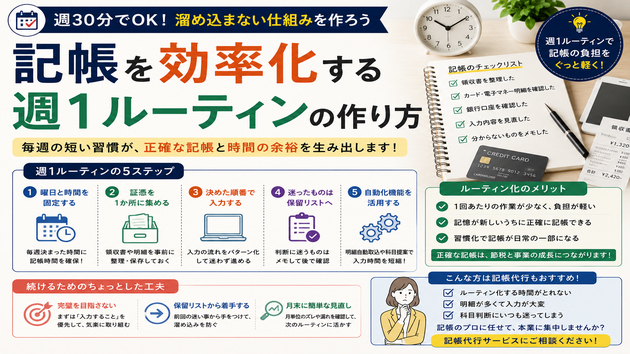 記帳を効率化する週1ルーティンの作り方