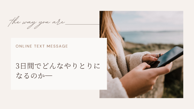 ３日間の具体的なやりとりをお知らせします　　　