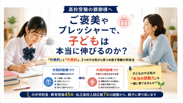 【高校受験の保護者の皆様へ】「うちの子、なぜやる気が出ないの？」を解決する、子どもの動機づけの秘密