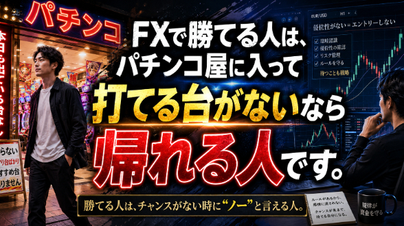 FXで勝てる人は、パチンコ屋に入って“打てる台がない”と帰れる人