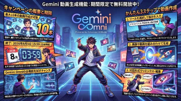 プロの動画制作があなたの手に：Google Geminiの「Gemini Omni」期間限定無料開放がもたらす衝撃