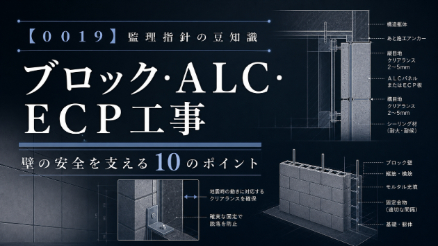 【００１９_コンクリートブロック・ＡＬＣパネル及び押出成形セメント板工事】公共建築工事・改修工事　監理指針の豆知識♪