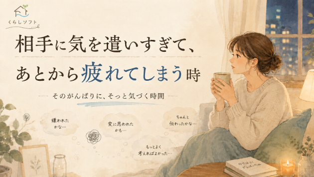 相手に気を遣いすぎて、あとから疲れてしまう時